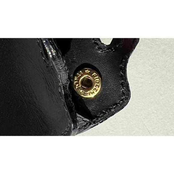 RARE Ferragamo Timeless Chic Black Leather Handbag Charm Gold Keychain NWOT - Picture 7 of 11